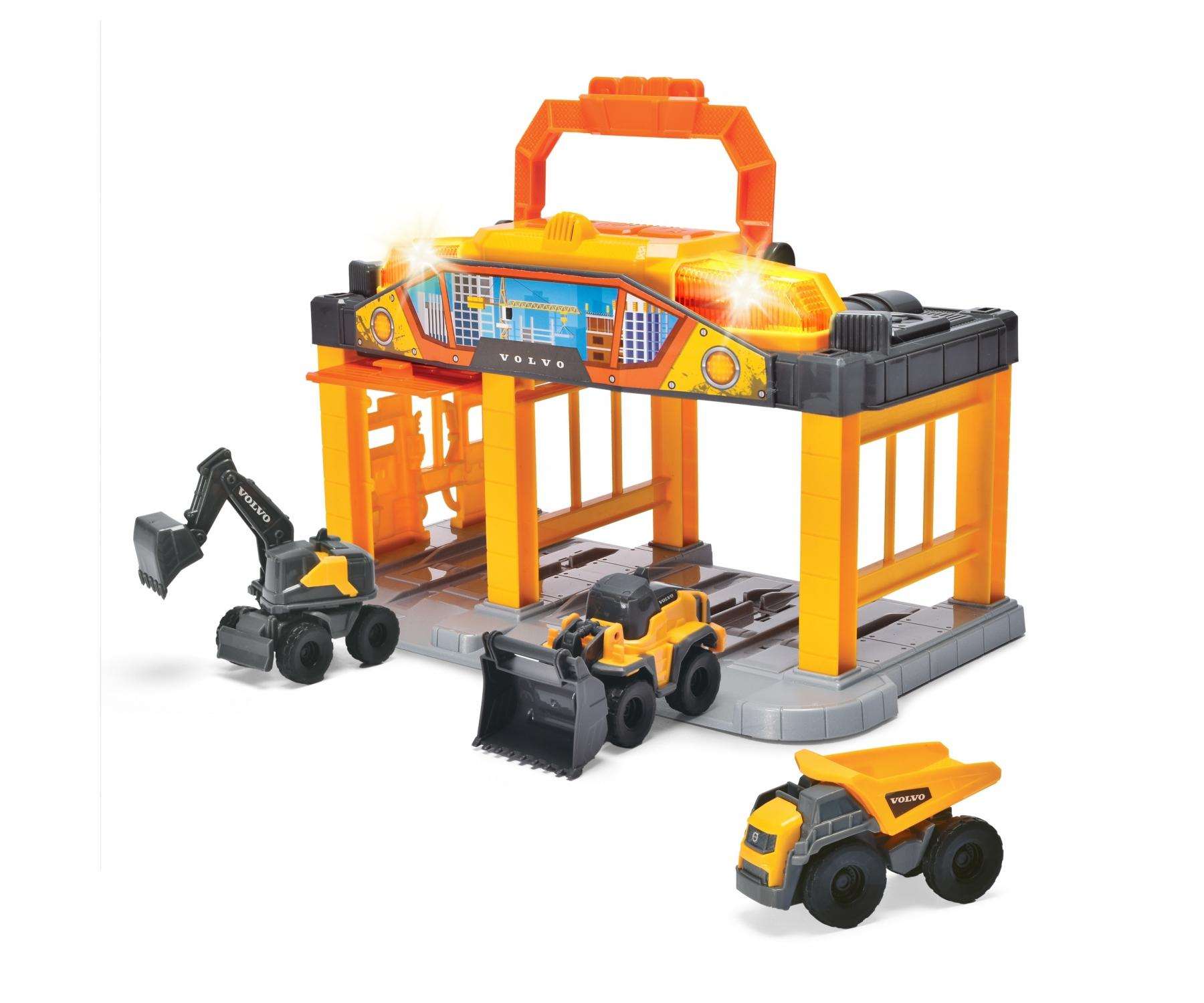 Dickie Toys Volvo Työkoneet ja Varikko Äänillä ja Valolla