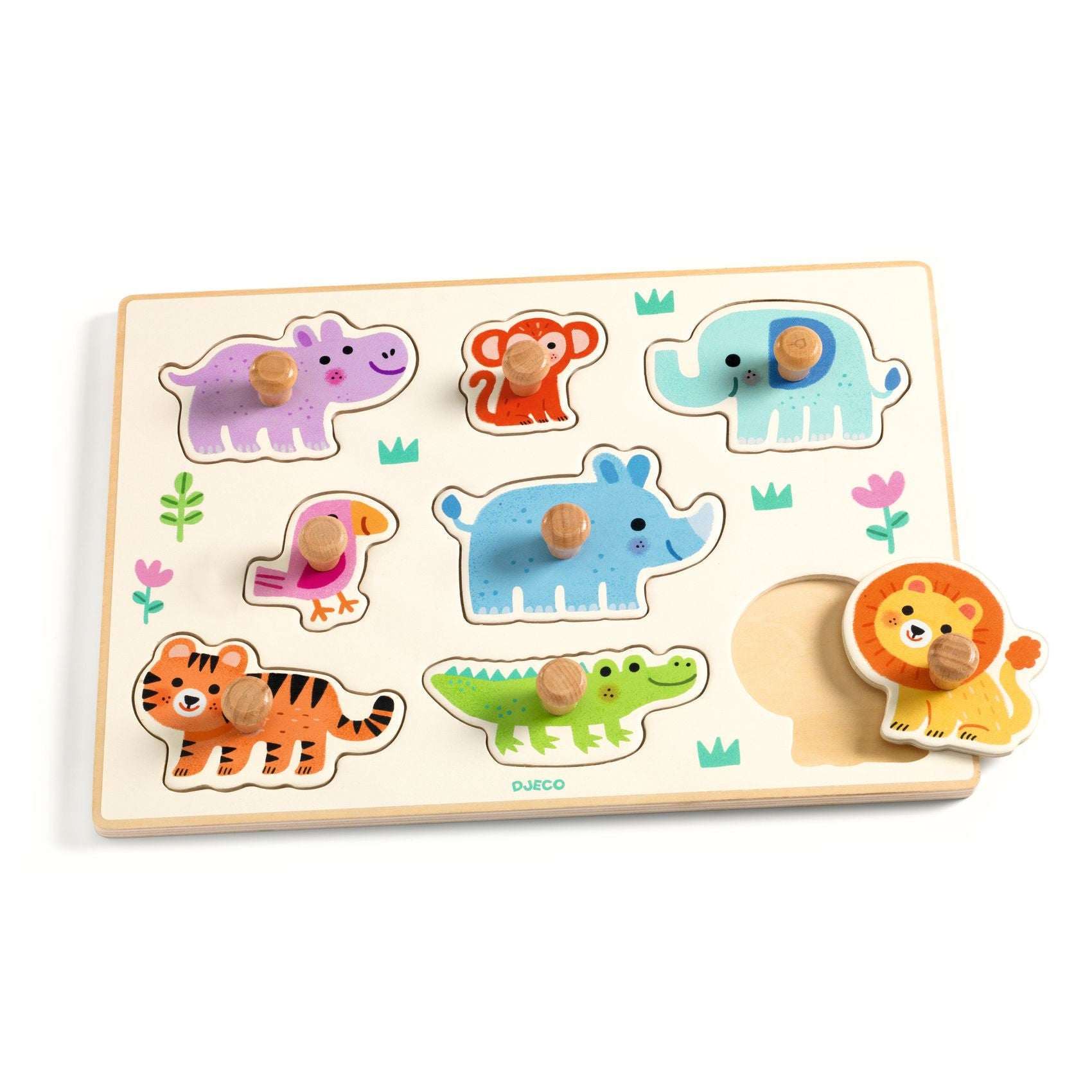 Djeco Puinen Nuppipalapeli Hippo'n' Co