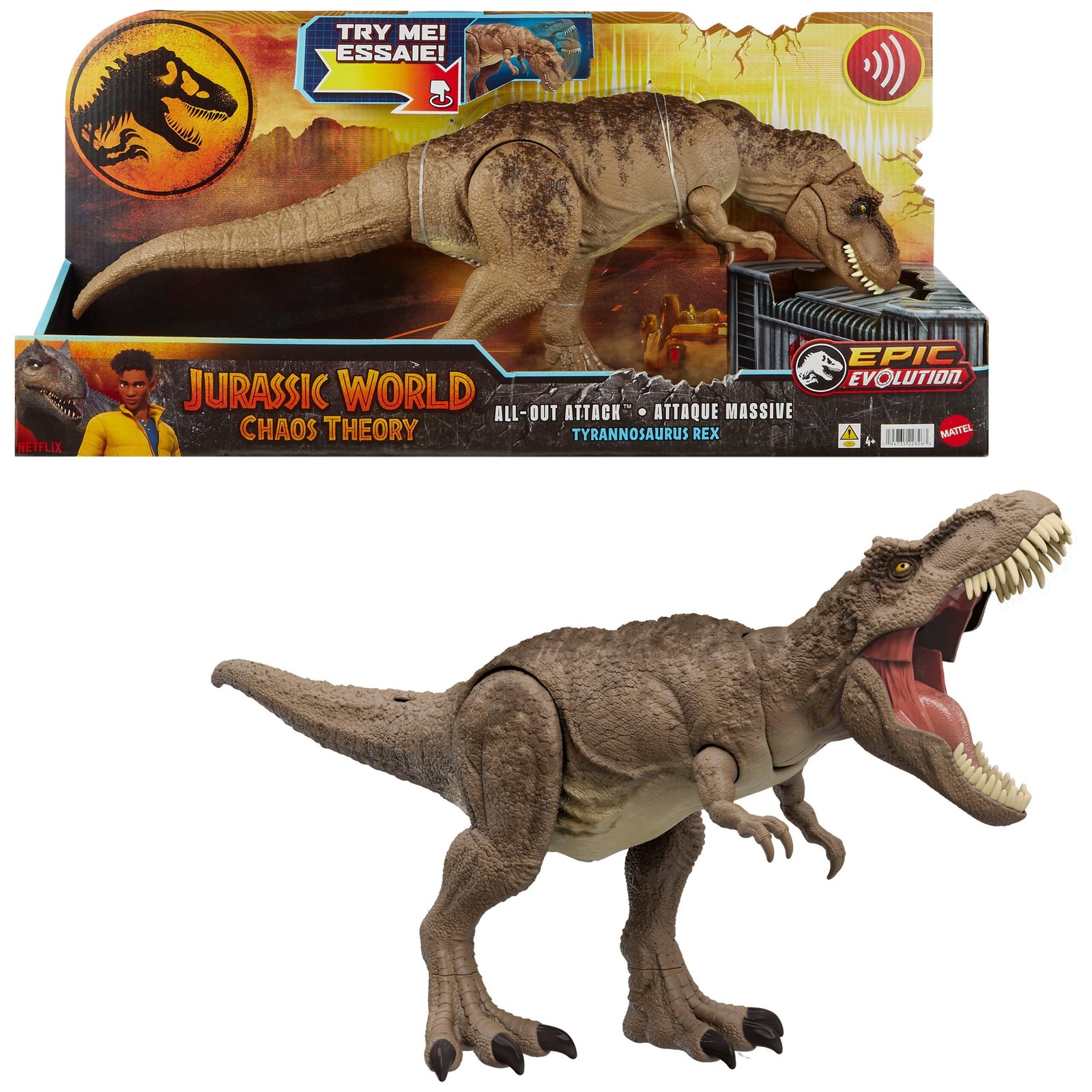 Jurassic World All Out Attack T-Rex Dinosaurus Äänillä 55cm