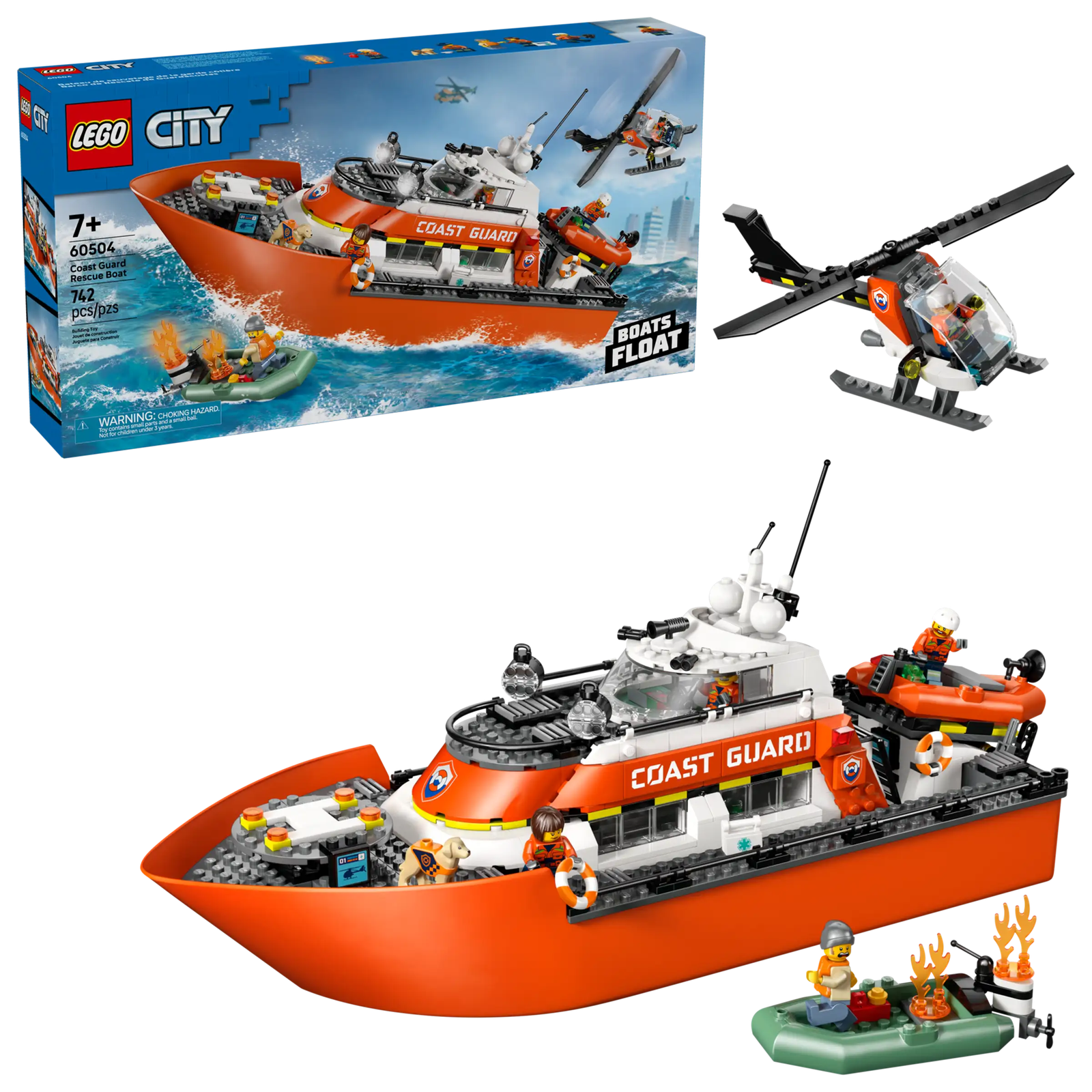 LEGO City 60504 Rannikkovartioston Pelastusalus ja Helikopteri
