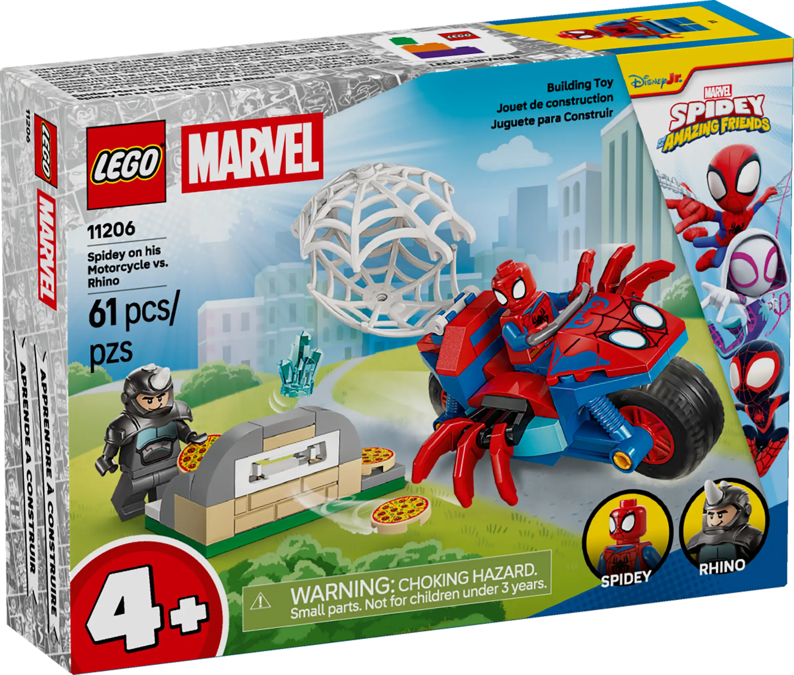 LEGO Marvel 11206 Spidey Jahtaa Rhinoa Moottoripyörällään