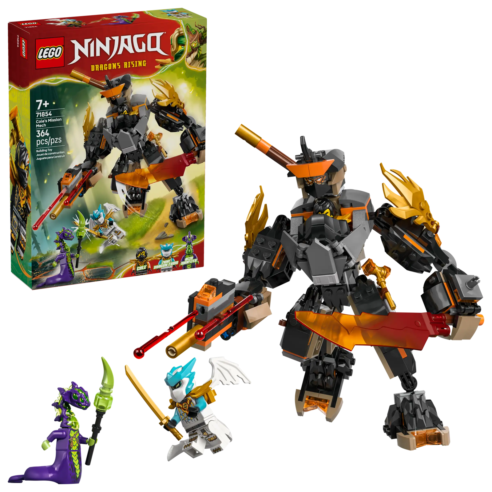 LEGO Ninjago 71854 Colen Tehtävärobotti ja Lohikäärme-Zane