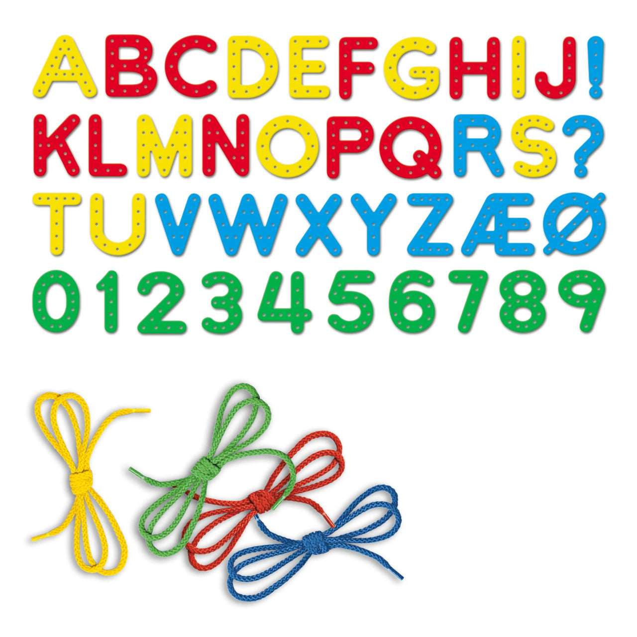 Quercetti Montessori Lacing Aakkoset ja Numerot