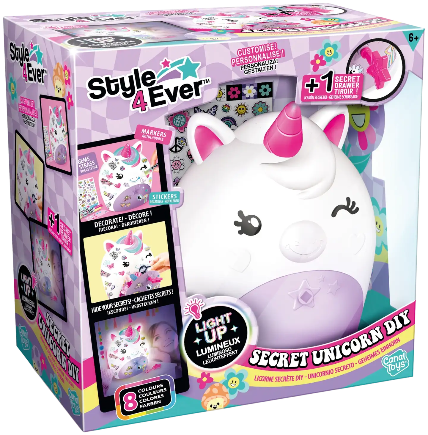 Style4Ever Tee Se Itse Yksisarvisvalo Salalaatikolla