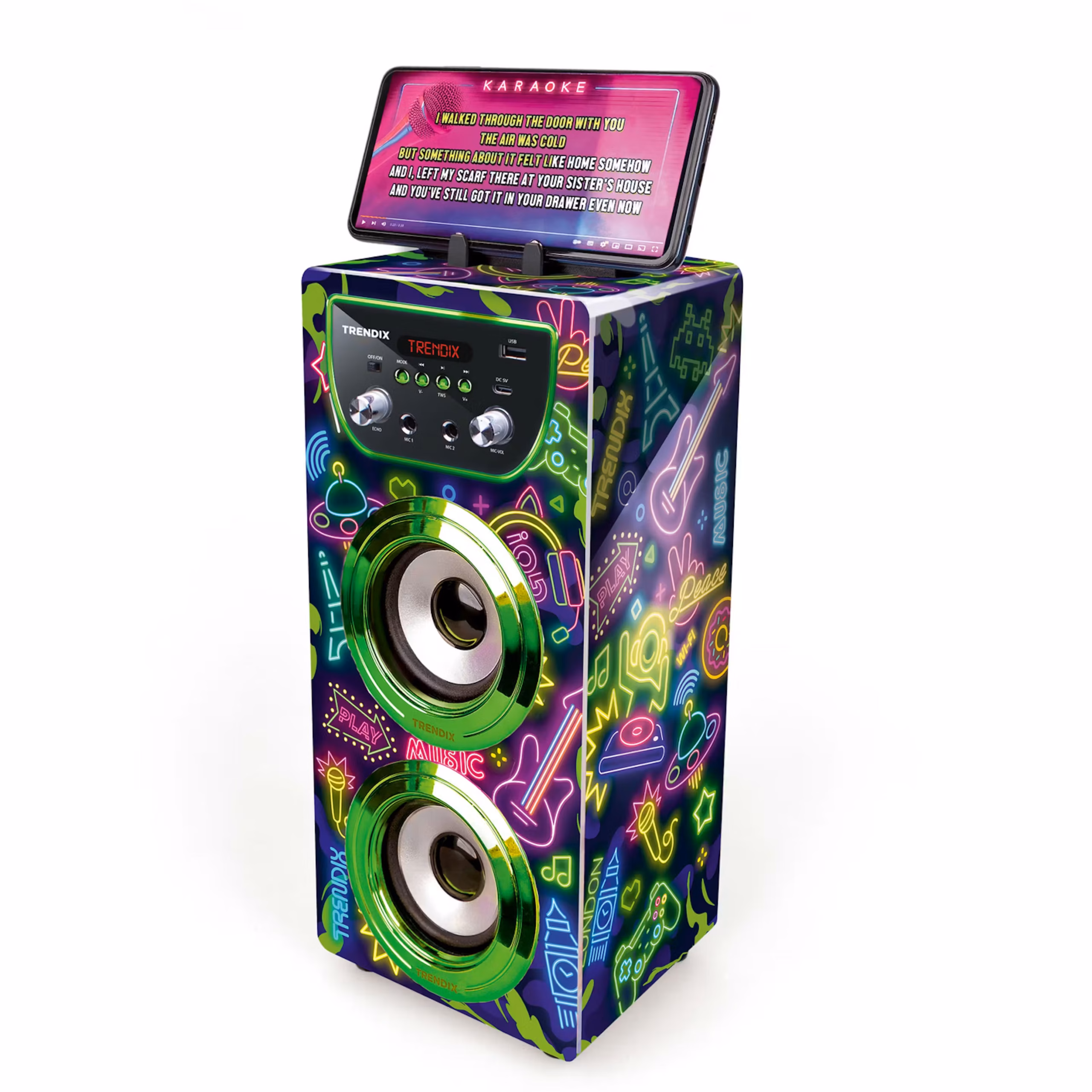 Trendix Karaokelaite Neon Bluetoothilla