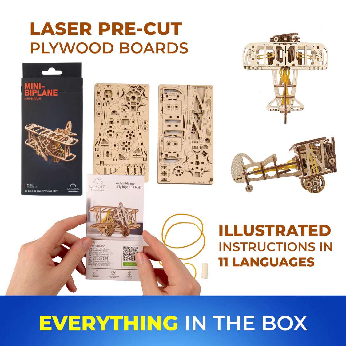 Ugears Rakennussarja Mini Biplane
