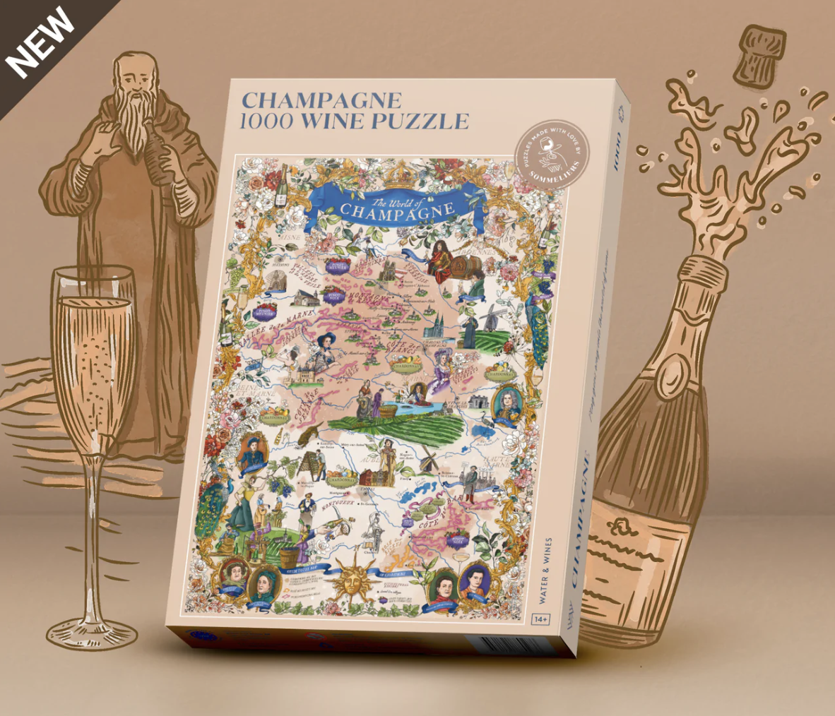 Water And Wines The World Of Champagne, 1000 Palan Samppanja Palapeli