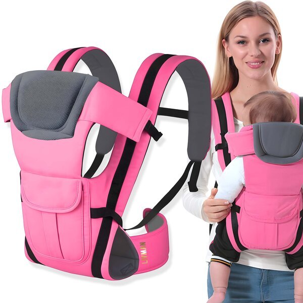Eri ikäisille muuntautuva ergonominen vauvankantolaukku LIVMAN Q835, jossa on neljä kantovaihtoehtoa, 3,5–15kg, 4–18 kuukauden ikäisille