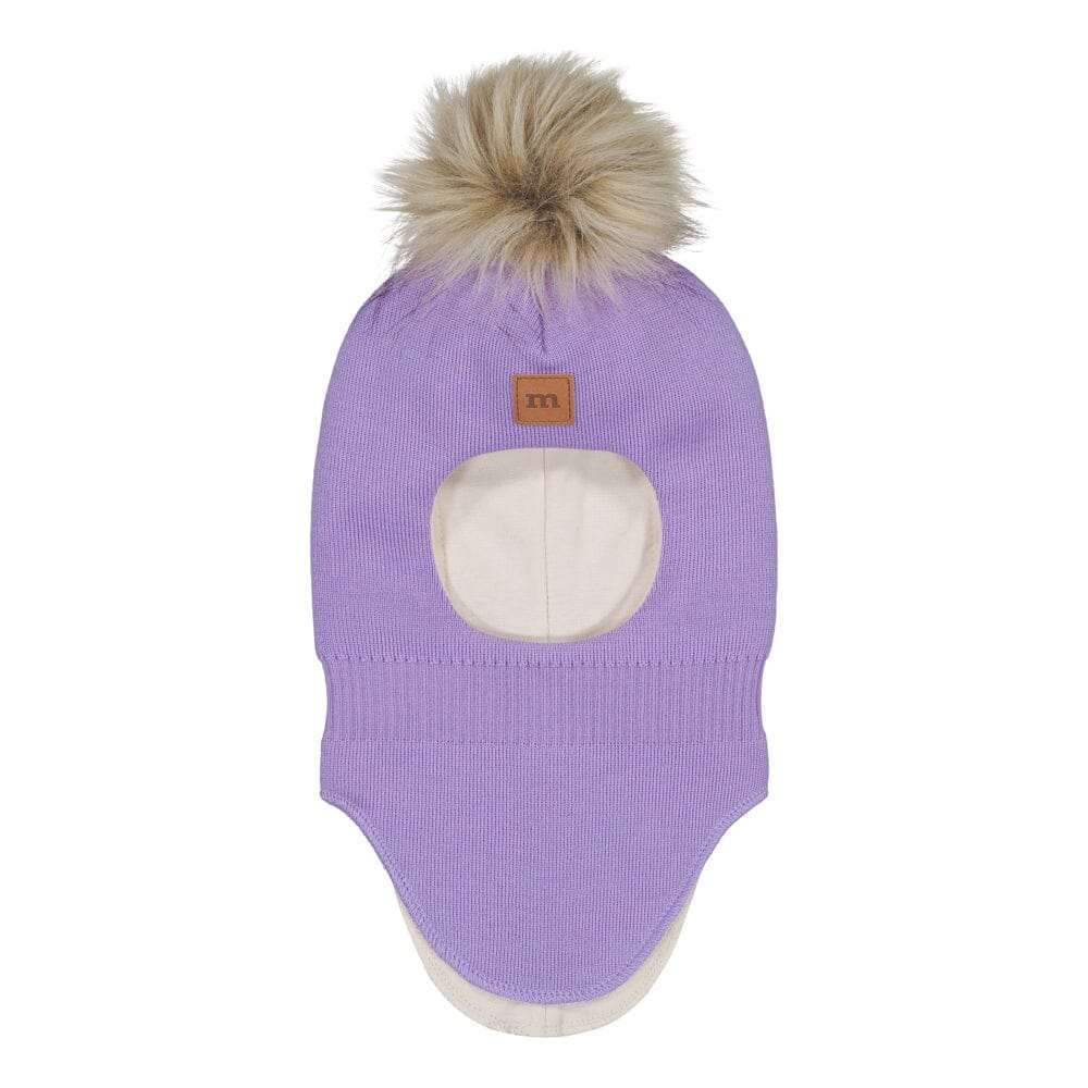 Fur Pom Pom -Kypärämyssy, Merinovilla | Icy Lilac - 2-6M