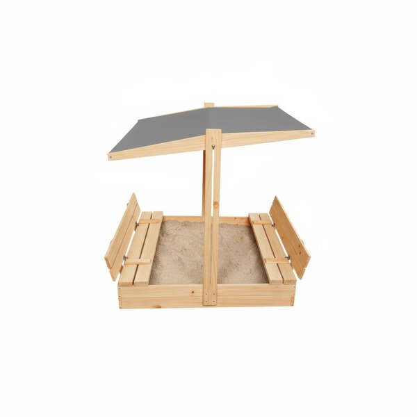 Hiekkalaatikko HATIS, 140x140 cm, harmaalla katolla