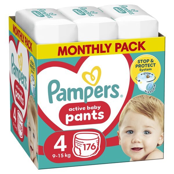 Housuvaipat PAMPERS Pants Monthly Pack 4 koko 9-15kg, 176 kpl