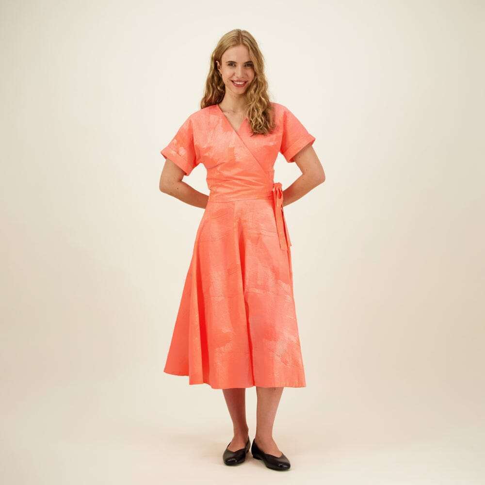 Jacquard Wrap Top -Kietaisupaita | Neon Pink - XS