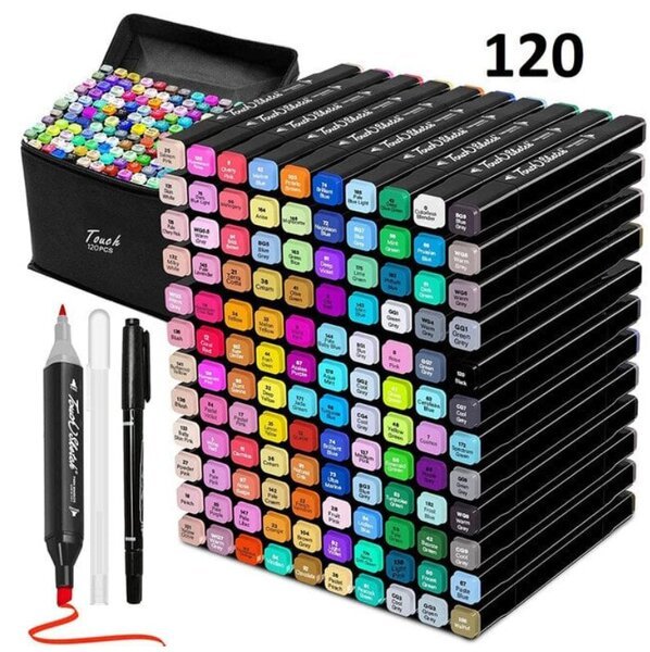 Kaksipuoliset tussit , 120 kpl.