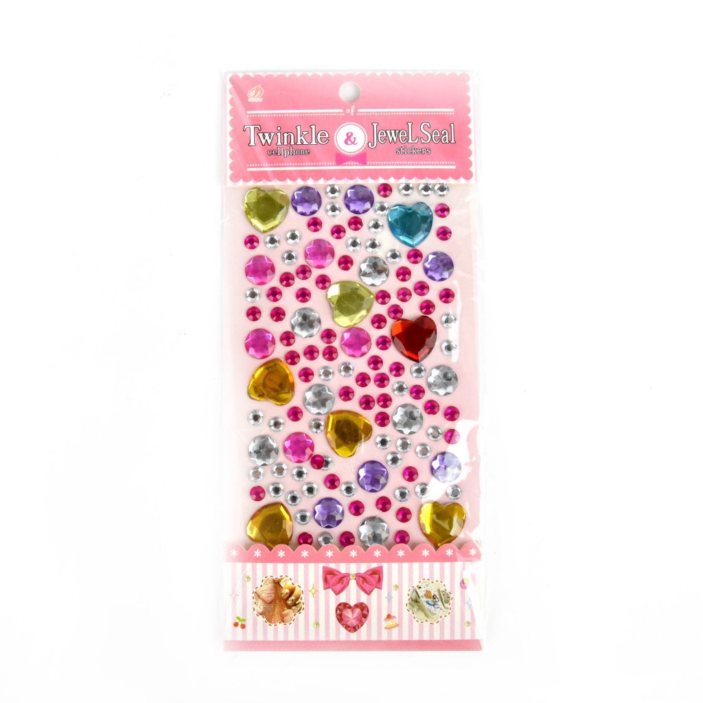 Puhelinkoristetarrat - Sydämet - Strassi