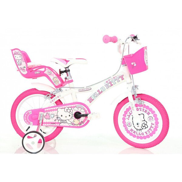 Lasten polkupyörä Dino Bikes Hello Kitty 2, 16"teräsrunko, V-jarrut, ilmakumirenkaat