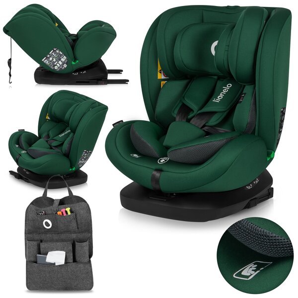 Lionelo Bastiaan iSize Green Forest turvaistuin, ISOFIX, 0-36 kg, vihreä
