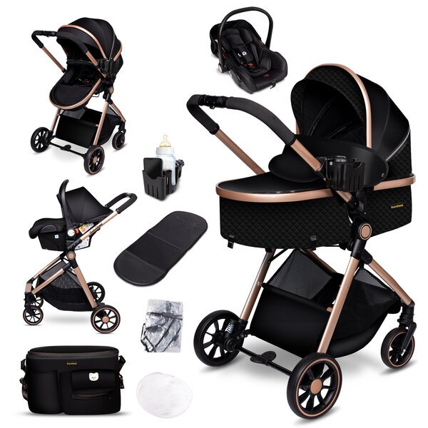 Lastenrattaat 3-in-1 setti SoHo, black/gold
