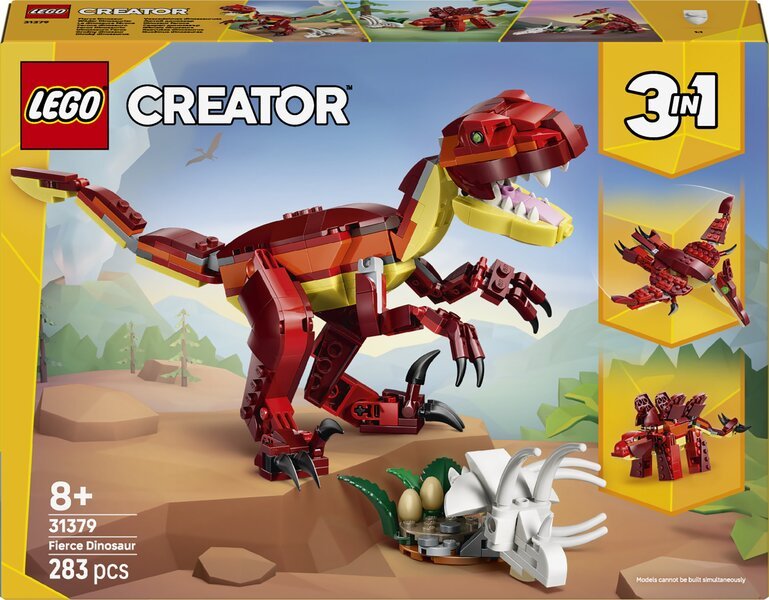 LEGO Creator 3-in-1 31379 Hurja Dinosaurus - Rakennussarja 8-vuotiaille ja sitä vanhemmille - Lahja