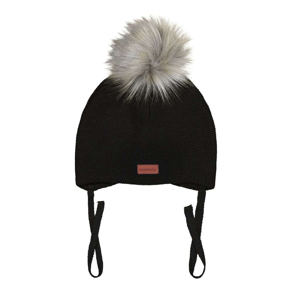Mini Crystal Hat -Merinovillapipo | Black - 0-2M
