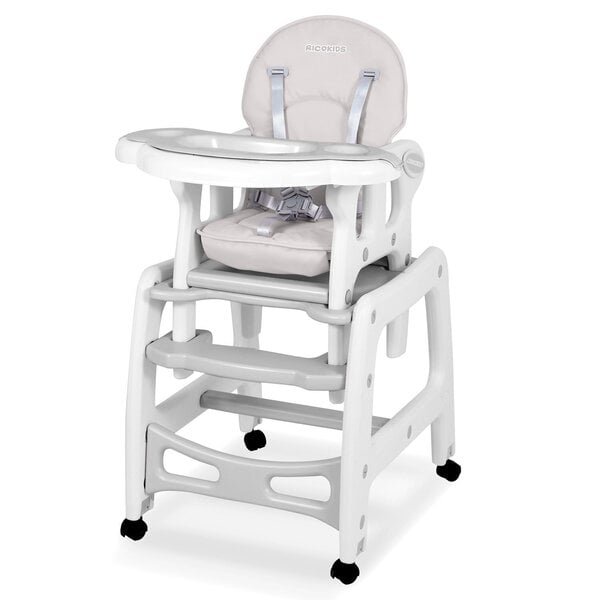 Monikäyttöinen syöttötuoli Ricokids Sinco 5in1, harmaa