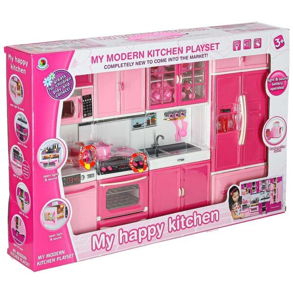 Keittiökalusteet nukelle LED-valoilla