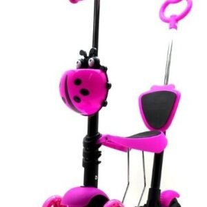 Kolmipyöräinen potkulauta työntökahvalla Scooter 5in1, pinkki