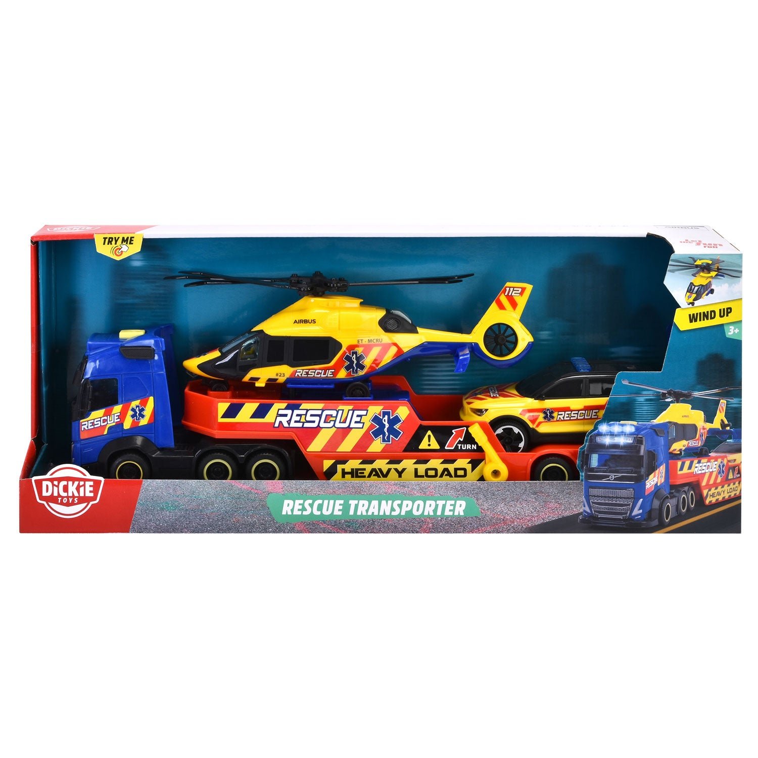 Dickie Toys Pelastusrekka, Helikopteri ja Auto