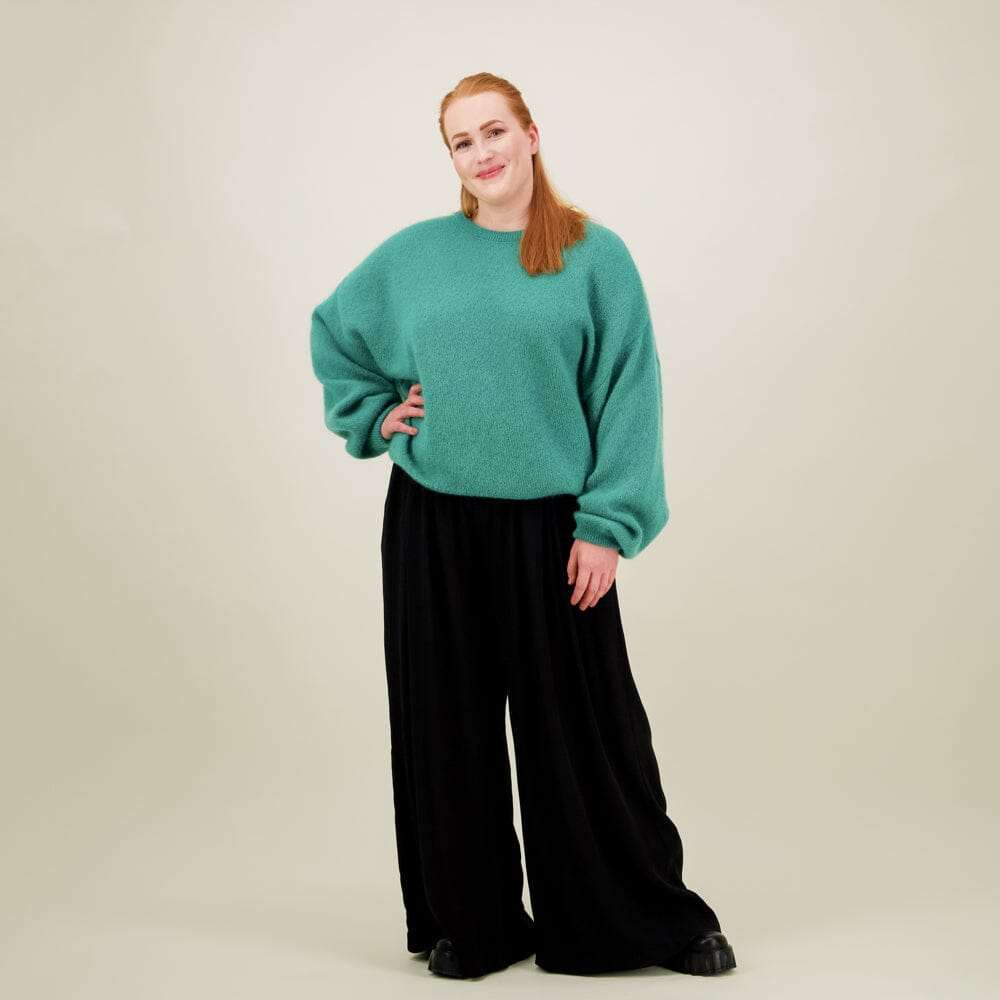 Pleated Wide Leg Pants -Housut | Licorice - XS