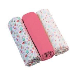 Puuvillapyyhkeet BabyOno 348/02, 3 kpl, pinkki