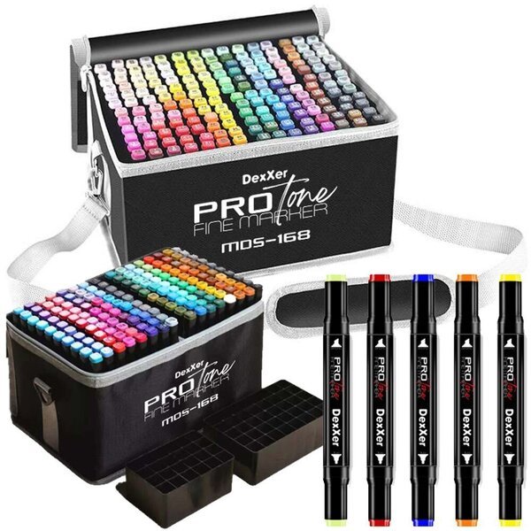 Setti kaksipuolisia tusseja, 168 osaa