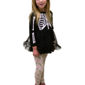 Halloween luuranko mekko naamioitu (134/140)