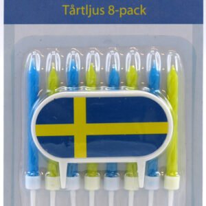 Syntymäpäivä kynttilöitä pidikkeet (8-pack) Blue & Yellow