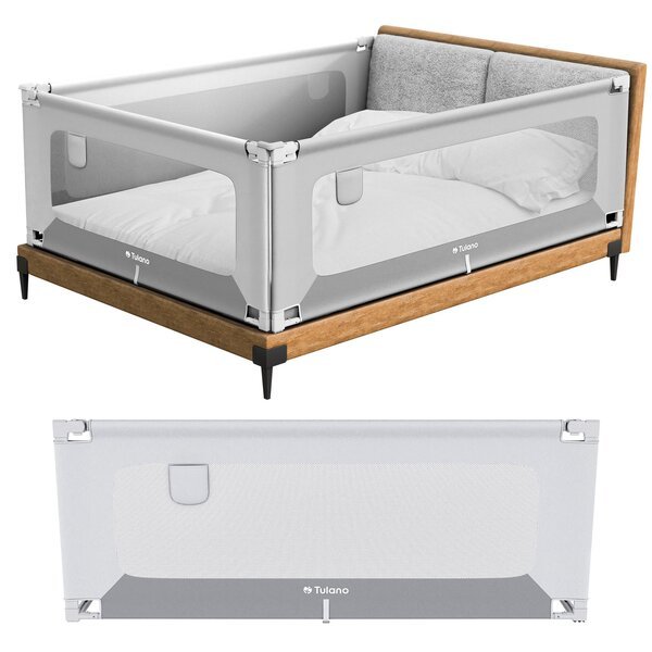 Tulano Cover 48 white-grey sängyn turvalaita, 180 cm, valko-harmaa – suoja putoamista vastaan