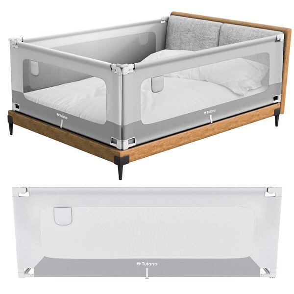 Tulano Cover 40 White-Grey sängyn turvalaita, 200 cm, suoja putoamista vastaan