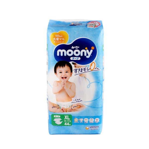 Vaipat Moony XL 12-17kg, 44 kpl