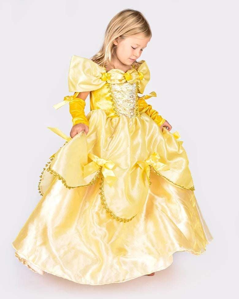 Den Goda Fen "Belle" Keltainen Prinsessamekko 2-4v 98-104cm