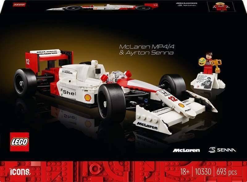 LEGO Icons 10330 McLaren MP4/4 ja Ayrton Senna, malliautosarja aikuisille