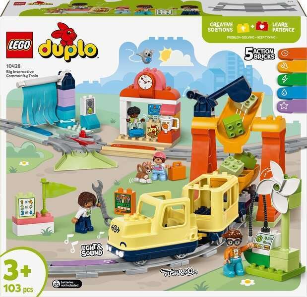 LEGO DUPLO Kaupunkini 10428 Suuri yhteisöjuna, interaktiivinen - Kehityslelut 3 vuotta