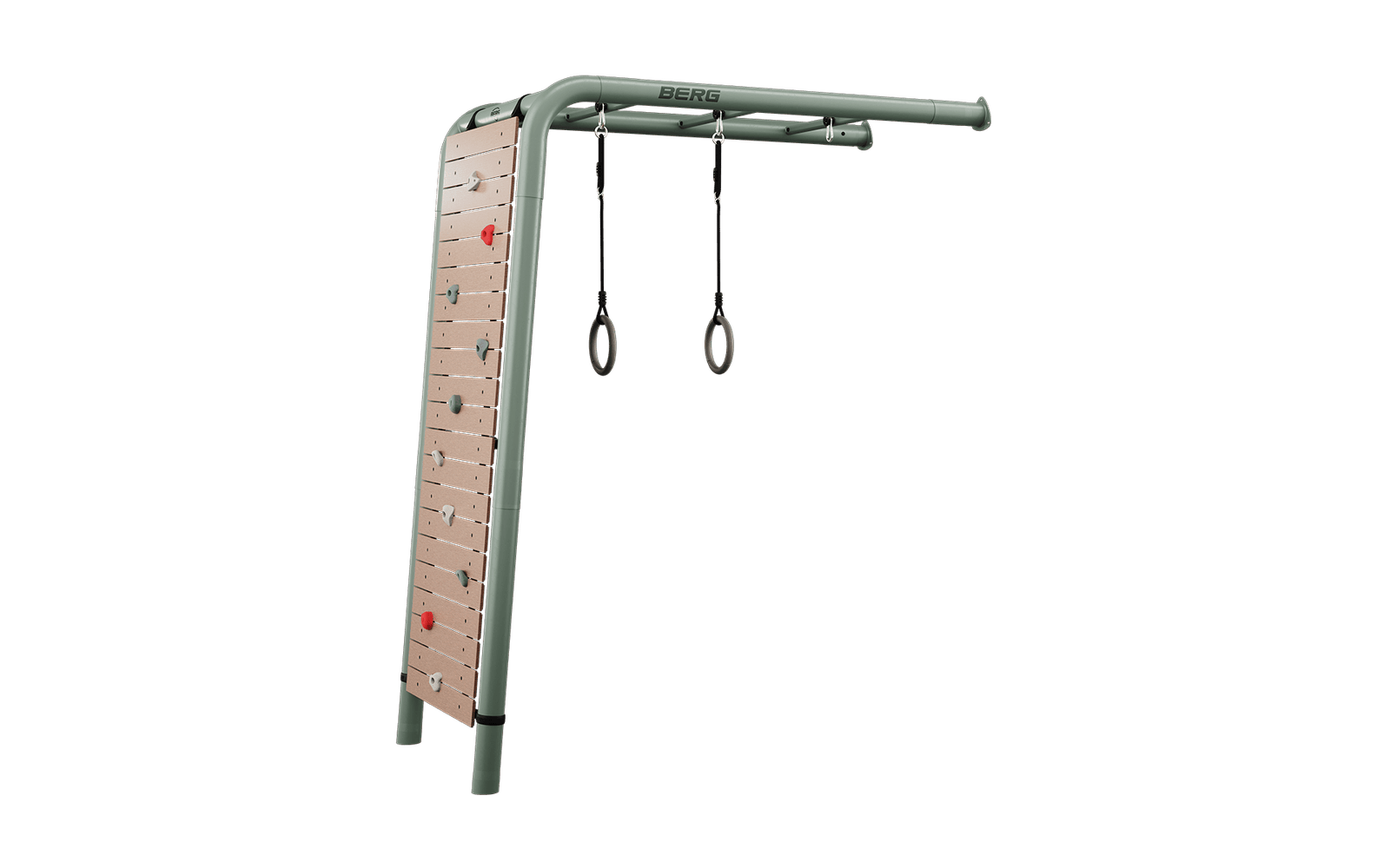 BERG PlayBase Setit Wall Green + Peak set - Kahden tikkaan kanssa - Vihreä - Wall (240 x 100 x 245 cm)