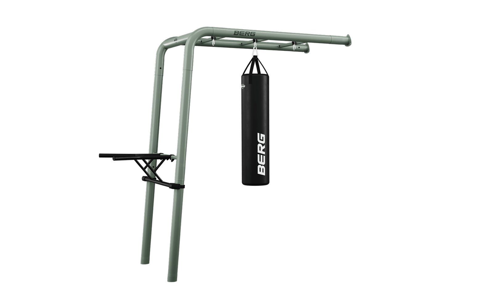 BERG PlayBase Setit Wall Green + Sports set - Kahden tikkaan kanssa - Vihreä - Wall (240 x 100 x 245 cm)