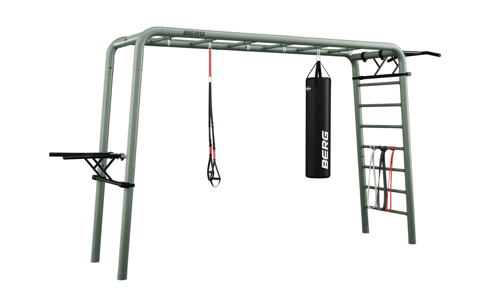 BERG PlayBase Setit Large Green + Sports set  - Vihreä - L (380 x 100 x 245 cm)