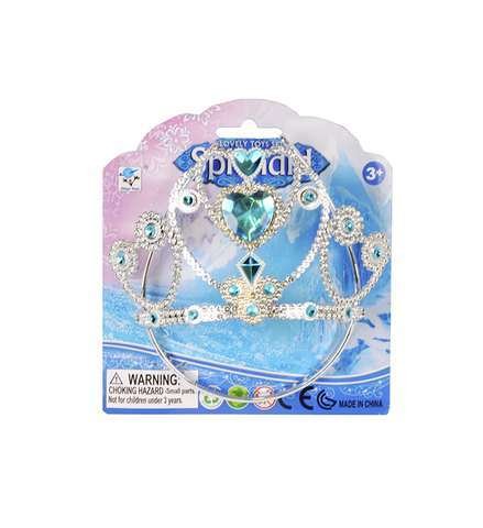 Prinsessatiara, 14 cm, Hopea ja Siniset Timantit