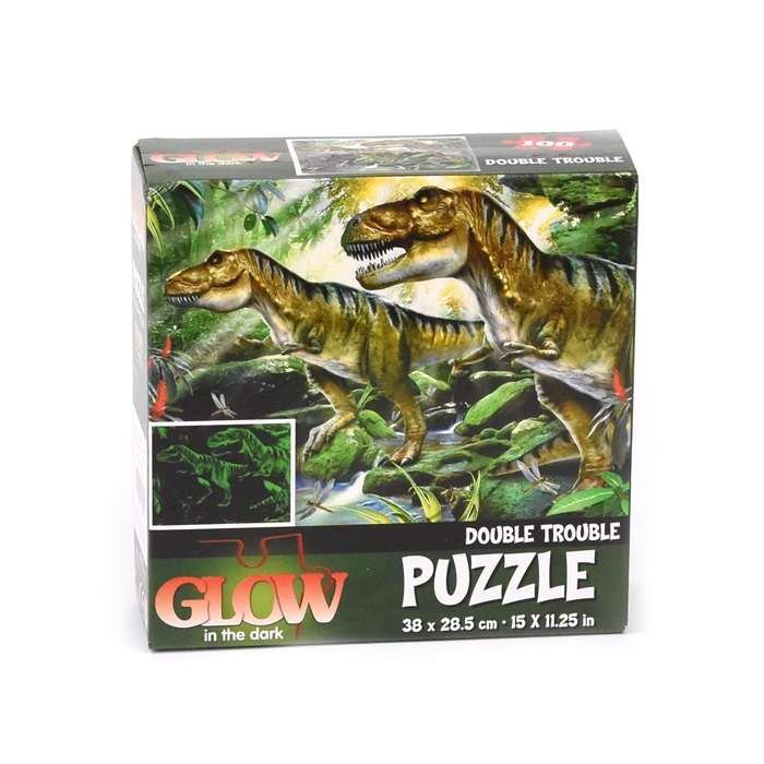 Palapeli dinosaurus kuvio, loistaa pimeässä, 100 kappaletta
