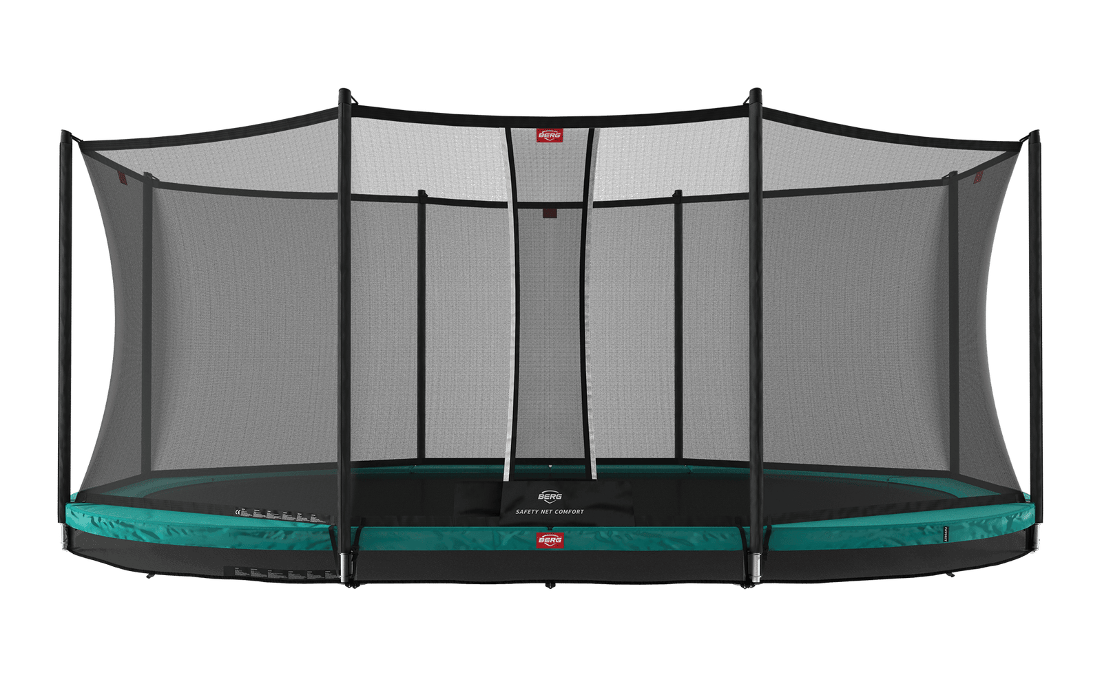 BERG Grand Favorit InGround 520 Vihreä + Safety Net Comfort - Trampoliini Ovaali - 520 x 345 cm