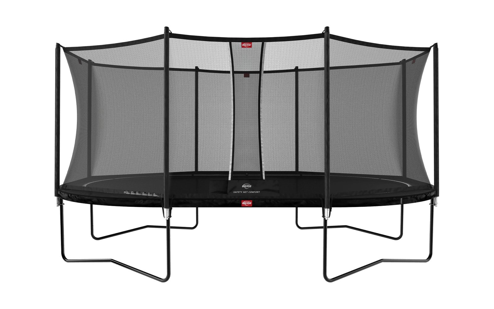 BERG Grand Favorit Regular 520 Musta + Safety Net Comfort - Trampoliini Ovaali - 520 x 345 cm