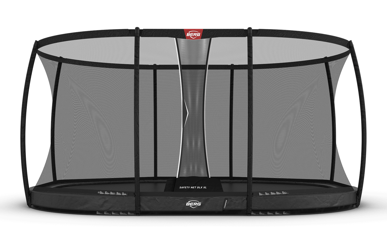 BERG Grand Champion InGround 520 Harmaa + Safety Net DLX XL - Trampoliini Ovaali - 520 x 345 cm