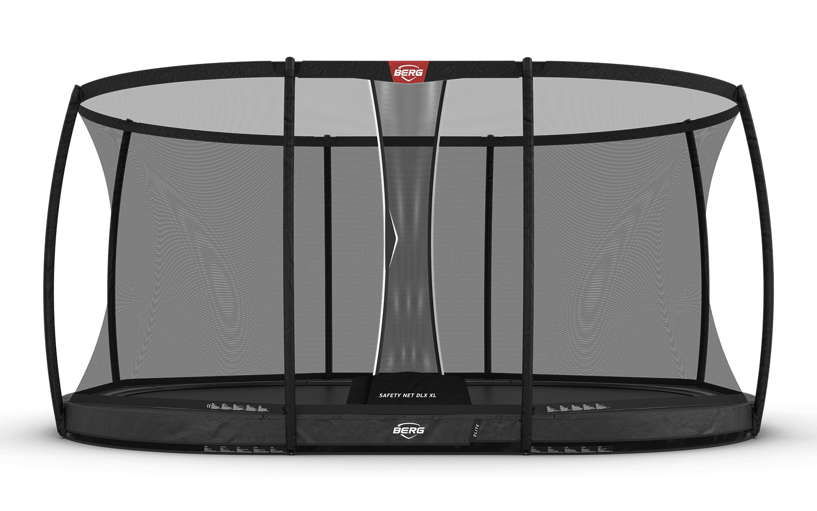 BERG Grand Elite InGround 520 Harmaa + Safety Net DLX XL - Trampoliini Ovaali - 520 x 345 cm