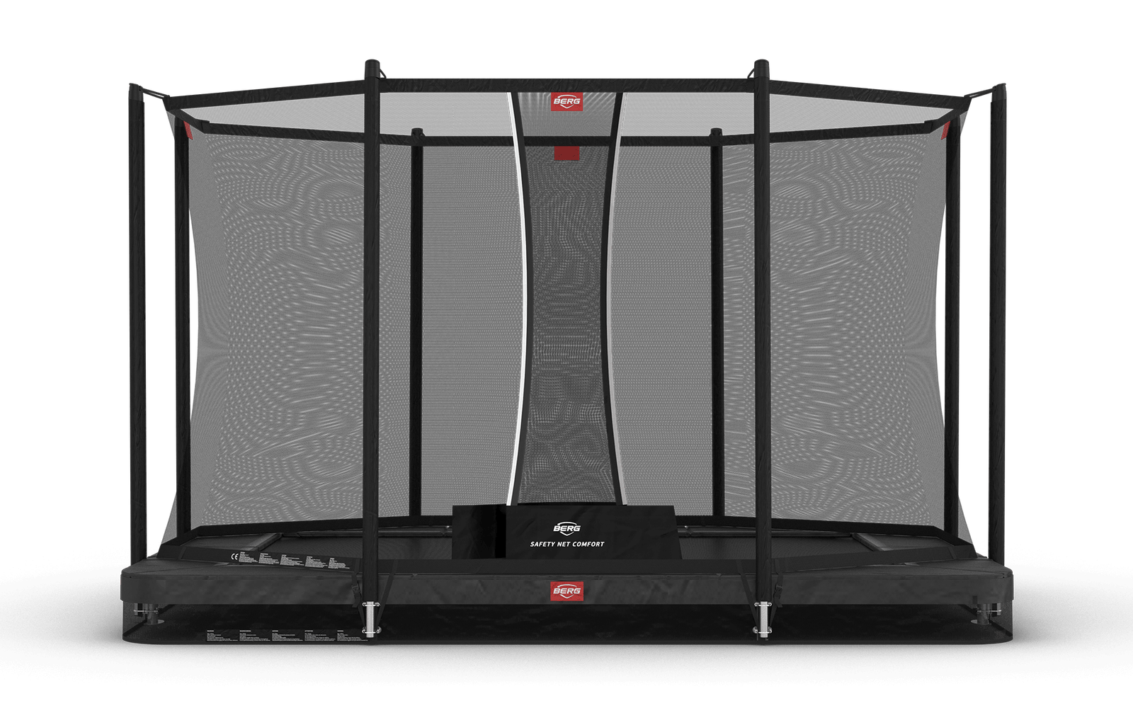 BERG Ultim Favorit InGround 330 Harmaa + Safety Net Comfort - Trampoliini Suorakulmainen - 330 x 220 cm