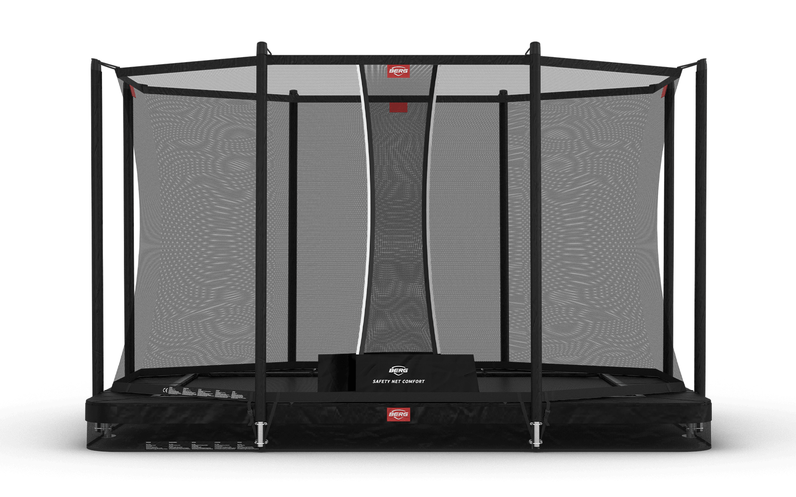 BERG Ultim Favorit InGround 330 Musta + Safety Net Comfort - Trampoliini Suorakulmainen - 330 x 220 cm
