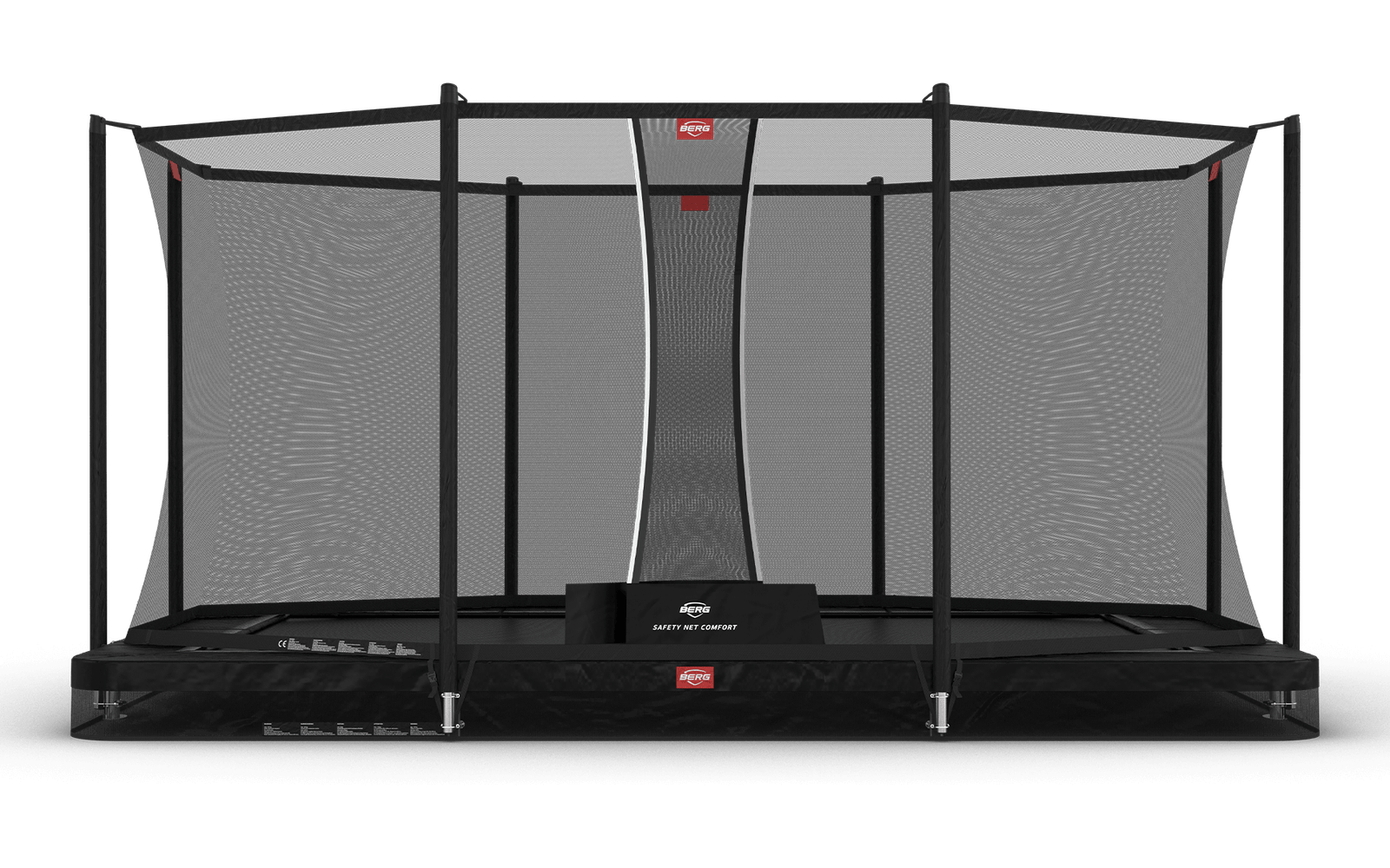 BERG Ultim Favorit InGround 410 Musta + Safety Net Comfort - Trampoliini Suorakulmainen - 410 x 250 cm